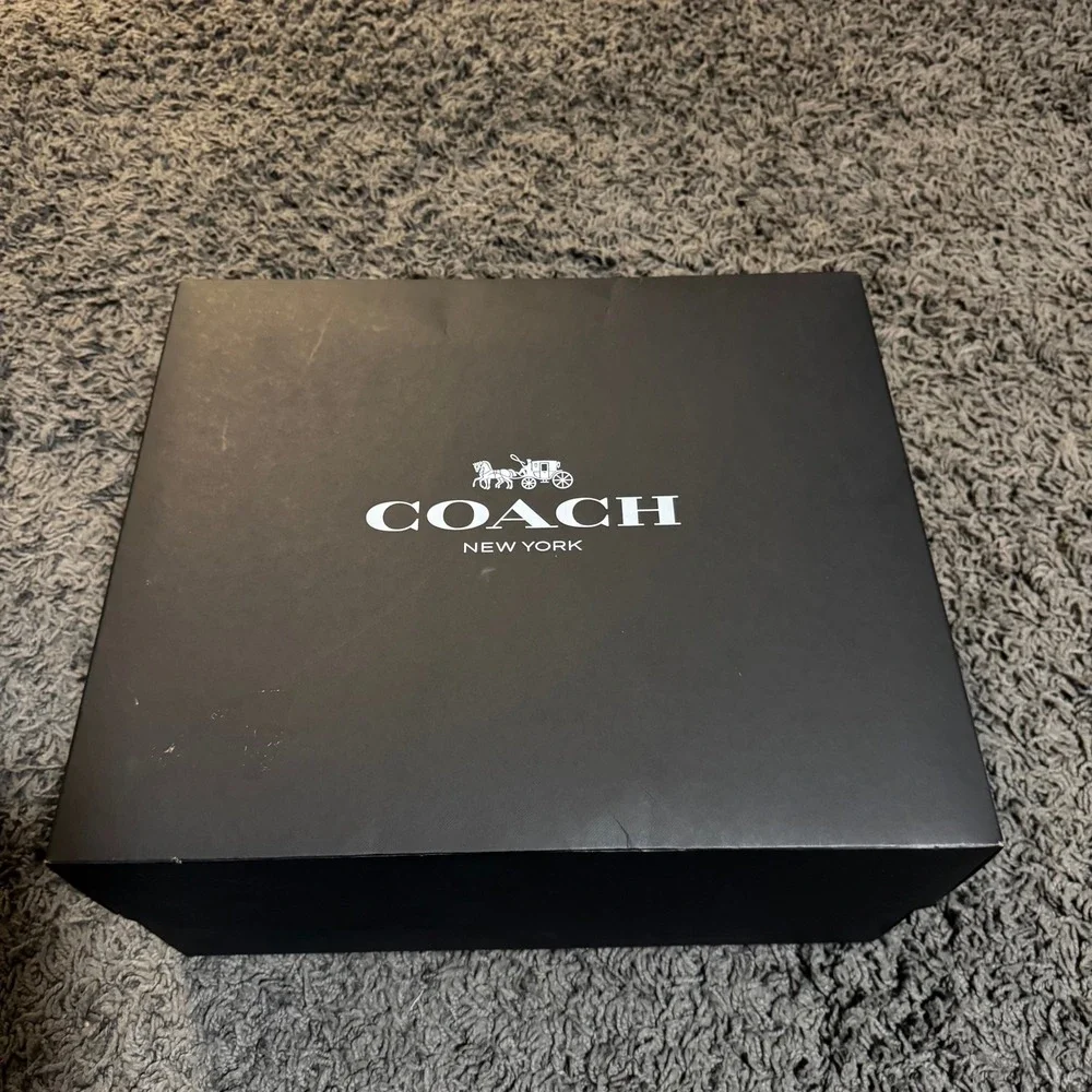 Coach Troupe Navy Blue and Leopard Print Leather Tote Bag Handbag Satchel Purse‎